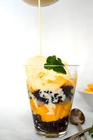 Thai Black Sticky Rice Dessert Two Honeymoon Dessert Recipes Recipe Rice Desserts Desserts Asian Desserts