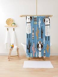 Update your bathroom with this bohemian style shower curtain. Blue Funny Llama Machine Washable Shower Curtain Llama Decor Etsy Custom Shower Curtains Bathroom Decor Shower Curtain