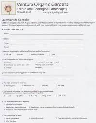 Questionnaire Landscape Design Services Garden Services Questionnaire