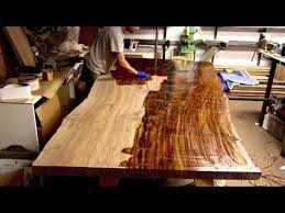 Finishing A Massive Claro Walnut Slab Table Live Edge Youtube