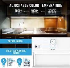 How to install hardwired under cabinet lighting, instructions design cabinet and led lighting reviews led. Buy Parmida Led Swivel Under Cabinet Lighting Hardwired Or Plug In Installation 3 Color Temperature Slide Switch Rotatable Lens Dimmable Linkable Etl Energy Star 3000k 5000k 120v 8w 12 Inch Online In