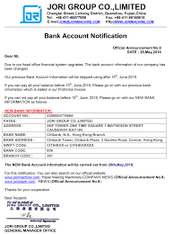 Lesen sie die bankinformation, das fachmagazin der die bankinformation (kurz: Official Announcement No 9 Bank Account Information Company News Supplier Of Paper Processing Machinechina Jori Paper