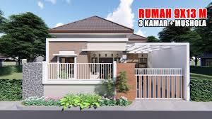 Untuk anda yang mendambakan menciptakan rumah sehat yang ramah keluarga, denah tempat tinggal minimalis layaknya satu ini mampu menjadi pilihanmu. Desain Rumah 9x13 M Dengan 3 Kamar Tidur Ada Musholanya Youtube