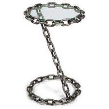Industrial Welded Chain Table Metal Art Projects Scrap Metal Art Metal Design