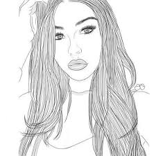 Girl Outline And Draw Image Dessin Noir Et Blanc Dessin De Fille Et Coloriage Fille