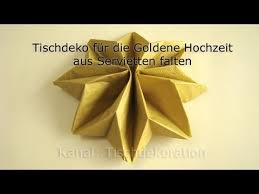 Servietten für hochzeitservietten goldene ranken. Servietten Falten Goldene Hochzeit Youtube