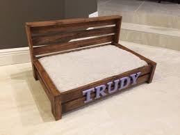 Spoil Your Dog With A Customized Wooden Dog Bed From Pawprint Woodworks This Listing Is For A Medium Size Wooden Wooden Dog Bed Rustic Dog Beds Wooden Pet Bed