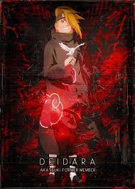 Naruto Shippuden Red Cloud Characters Akatsuki Deidara Displate Explore Pinterest Displate Artwork Personagens De Anime Camisas De Anime Tatuagens De Anime