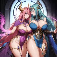 Rule 34 - 2girls Ai Generated Big Ass Bisexual Blue Clothes Blue Clothing  Bubble Butt Chaos (warhammer) Cross Species Cult Cultist Cultists Eldar Elf  Human Large Ass Pink Clothes Pink Clothing Slaanesh