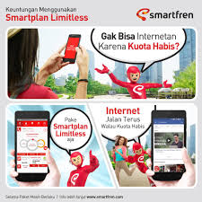 Jadi untuk paket data unlimited itu artinya kalian akan tetap dapat merasakan menggunakan internet sampai masa aktif paket habis, hanya saja jika * selama periode promo, pelanggan yang melakukan pembelian paket smartplan limitless senilai minimal rp 60.000 akan mendapatkan kuota internet. Smartfren Nggak Bisa Internetan Karena Kuota Habis Makanya Aktifkan Paket Smartplan Limitless Kuota Habis Internetan Jalan Terus Dijamin Nggak Bakalan Mati Gaya Facebook