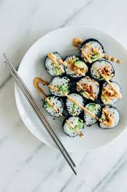 Kimchi Cucumber Avocado Sushi Recipe Food Food Recipes Vegan Sushi