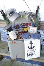 Looking for the perfect gift for a fisherman? Father S Day Gift Basket For Fishermen Southern Made Simple Fishing Gift Basket Fathers Day Baskets Dad Gifts Basket