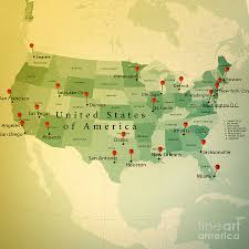 Usa vintage license plates map sticker. Usa Map Square Cities Straight Pin Vintage Digital Art By Frank Ramspott