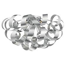 Twisted Brushed Aluminium 5 Light Flush Ceiling Fitting The Lighting Centre Flush Ceiling Lights Ceiling Lights Brushed Aluminum