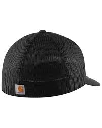 Carhartt Men S Black Fitted Canvas Rugged Flex Graphic Mesh Cap Boot Barn