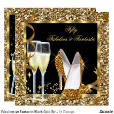 Elegant Birthday Themes For Women Fabulous 50 Fantastic Black Gold Birthday Party Invitation Zazzle Com Black Gold Party Gold Birthday Party Elegant Birthday Party