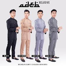Baju melayu soft grey made using satin crepe, soft, comfortable and cool material which is comfortable for baby. Free Butang Baju Melayu Slimfit Adeb Royal Blue Baby Blue Dusty Purple Black Dark Emerald Gold Maroon Light Grey Shopee Singapore