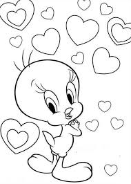 Tweety Bird Full Of Love Coloring Page Kids Play Color In 2020 Bird Coloring Pages Love Coloring Pages Coloring Pages