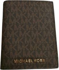 Michael michael kors mercer small coin purse black one size. Amazon Com Michael Kors Jet Set Travel Passport Holder Wallet Case Brown Signature Passport Covers