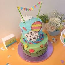 Dr Seuss Oh The Places You Ll Go Baby Shower Cake Dr Seuss Baby Shower Seuss Baby Shower Suess Baby Shower