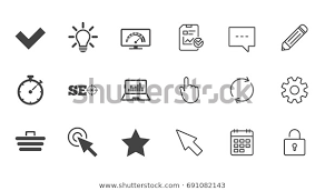 Internet Seo Icons Bandwidth Speed Online Stock Vector