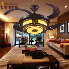 For better air circulation, the enhanced look of the room, decorative ceiling fans are. New Chinese Ceiling Fan Light 4 Invisible Acrylic Blades Retro Bronze Color Dining Room Ceiling Dining Room Light Fixtures Chandeliers Dining Room Ceiling Fan