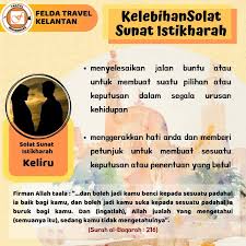 Shalat istikharah adalah shalat sunnah yang dikerjakan ketika seseorang sedang bimbang untuk keputusan yang akan diambilnya. Facebook
