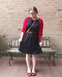 Black And Red Cardigan Black Dress With Red Cardigan Outfit Red Cardigan Outfits Dresses Red Cardigan