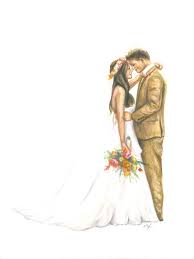 Custom Illustration Painting Wedding Couple Portrait Etsy Wedding Illustration Couple Illustration Wedding Drawing