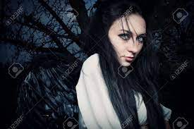 Very little information is known about her, what is known about her is that she's the biological mother of karin, and, possibly also moena. Pretty Dark Haired Angel In The Cold Autumn Forest Stock Photo Picture And Royalty Free Image Image 12163268