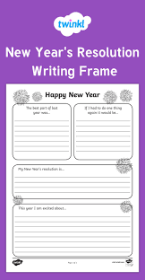 New Year S Resolution Writing Frame Writing Prompts For Kids Kids Writing Activities Writing Prompts