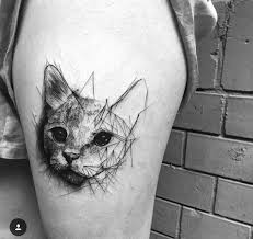 Black And White Cat Tattoo Designs Image Result For Black White Cat Tattoo Cat Tattoo Designs Cute Cat Tattoo Geometric Cat Tattoo