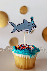 2nd Birthday Baby Shark Cake Topper Printable Free Freebie Friday 10 Free Shark Printables In 2020 Cupcake Toppers Printable Shark Cupcakes Shark Printables