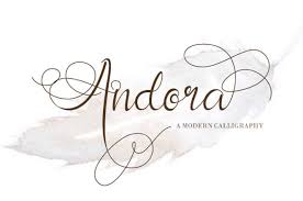 The height of calligraphy was reached in the middle age, where monks developed the narrow writing style called gothic, allowing more words to fit on a single line, as paper was expensive at the time. Free Andora Calligraphy Font Fancy Fonts