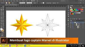 Cara Membuat Logo Captain Marvel Di Illustrator Tutorial89 Tutorial Adobe Illustrator Ai Di Video Ini Kita Akn Belajar Mem Marvel Adobe Illustrator Video