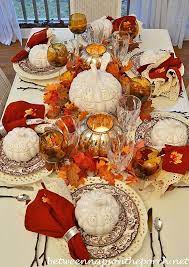 One easy way to instantly elevate your dining room is with a diy fall centerpiece. Autumn Table Setting With Spode Woodland Decoracion De Accion De Gracias Mesa De Accion De Gracias Centros De Mesa De Otono