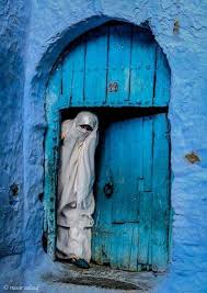 المغرب و الامازيغ و شفشون Blue City Morocco Painting Arabic Art