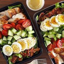 Serious Meal Prep Inspo From Paleo Newbie Recipes We Would Have No Problem Eating This Chicken Cobb Salad Every Day Lunch Meal Prep Healthy Meal Prep Healthy
