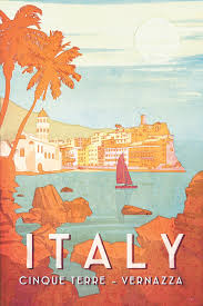 Cinque Terre Italy Travel Poster Missy Ames Vintage Postcards Travel Retro Travel Poster Retro Poster