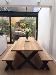 30 Adorable Industrial Table Design Ideas Trenduhome Dining Table With Bench Chunky Dining Table Oak Dining Table
