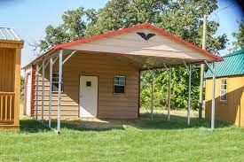 This Is An Eagle Carport Combo In 18x30 The Parking Area Is 18x20 And The Storage Area Is 18x10 The Roll U Portable Buildings Carport With Storage Carport