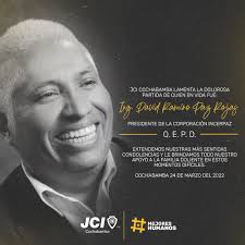 Lamentamos la dolorosa pérdida de quien en vida fue Ing. David Ramiro Paz  Rojas