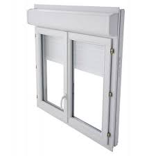 Fenetre Pvc 2 Vantaux A La Francaise Tirant Droit Avec Volet Roulant Motorise Grosfillex Blanc 120 X H 125 Cm Castorama
