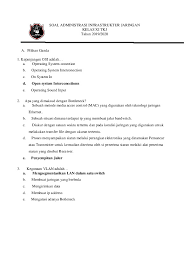 Soal administrasi infrastruktur jaringan kelas 11 semester 2. Soal Administrasi Infrastruktur Jaringan Pdfcoffee Com