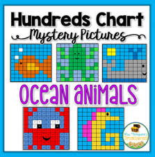 Ocean Animals Hundreds Chart Mystery Pictures