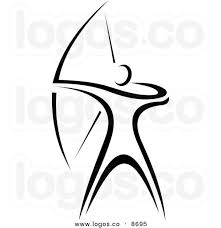 Archery Bow Clipart Black And White Royalty Free Vector Of A Black And White Archer Logo Archery Logo Vector Free Archer Tattoo