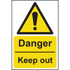 It tell you to be careful, to take precautions, and also warns about nearby hazards. Hazard Safety Sign Danger Keep Out 200x300
