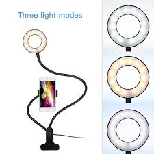 Controllable Selfie Ring Light With Clamp Bracket Cell Phone Holder For Live Stream Video Chat Flexible Long Arms Lazy Bracket For Easy Watching Desk Lamp Led Light Wish