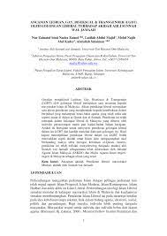 5 penyebab lgbt lesbian, gay, biseksual, serta transgender yang perlu diketahui untuk selalu menjaga diri agar tidak terjerumus dalam lgbt. Pdf Ancaman Lesbian Gay Biseksual Transgender Lgbt Oleh Golongan Liberal Terhadap Akidah Ahli Sunnah Wal Jamaah