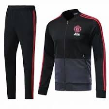 Man United 2018 19 Top Black Training Jacket Kit M611 Football Jackets Jackets Football Tops